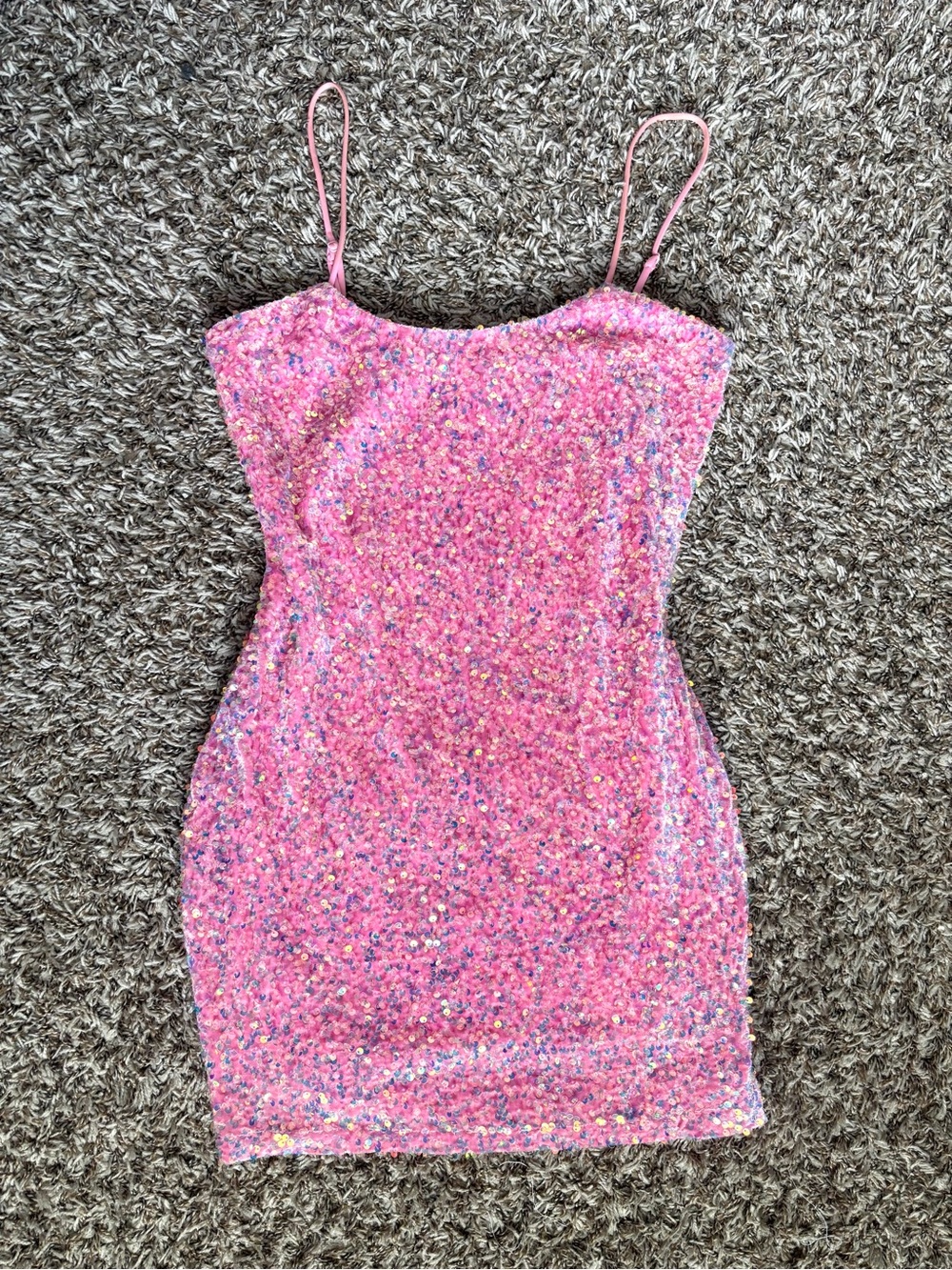 Pink Sequin Bodycon Dress - Women's Party Dress